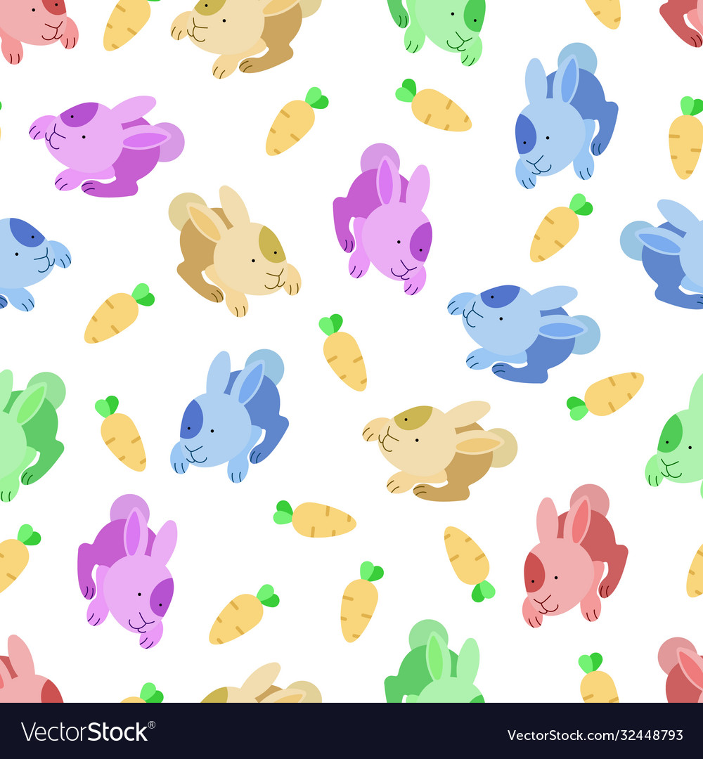 Rabbit and carrot pattern vector image Rabbit and carrot pattern