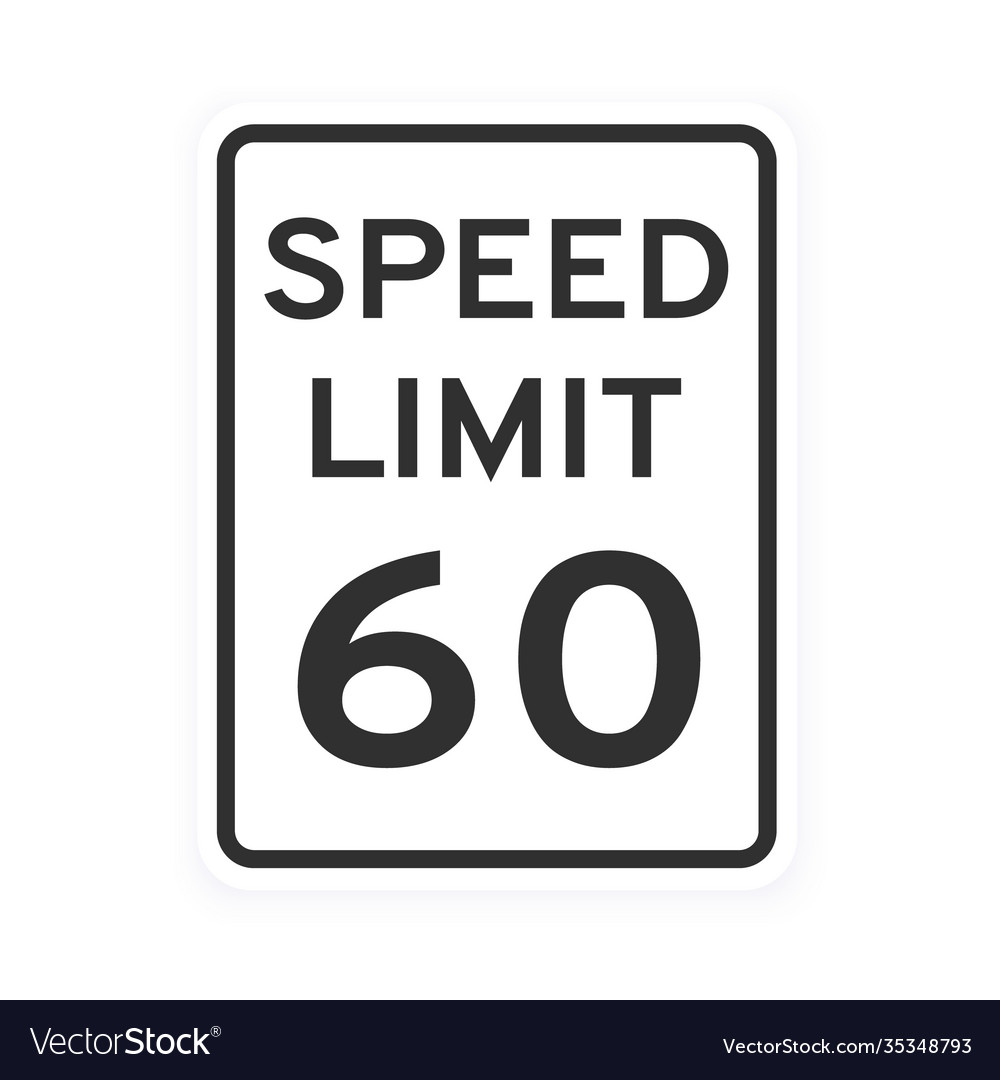 Speed limit 60 road traffic icon sign flat style Vector Image