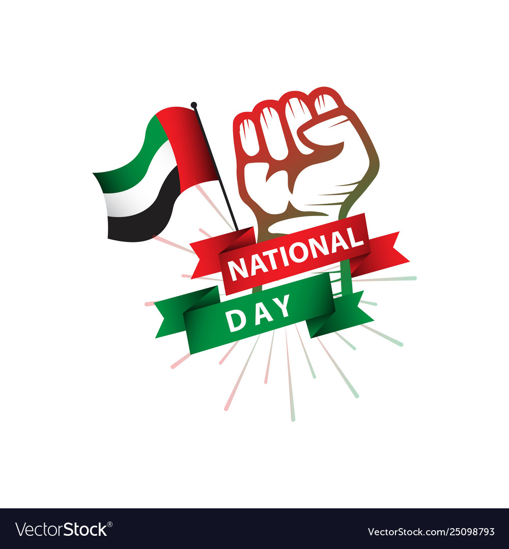 Uae national day flag template design Royalty Free Vector