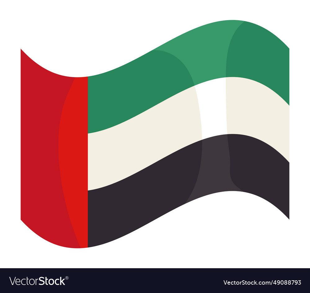 Uae national day waving flag Royalty Free Vector Image