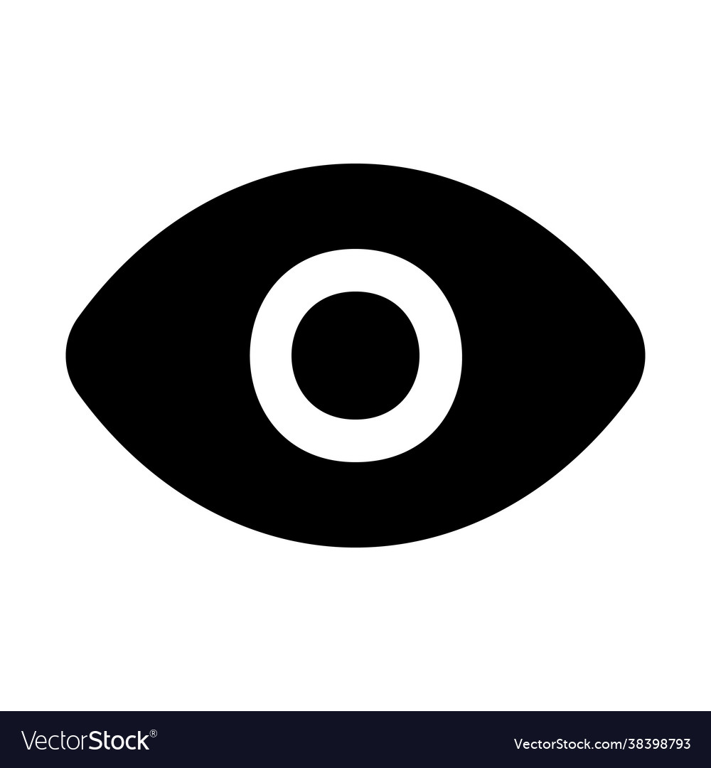 Visibility icon in solid style for any projects 1 vector image Visibility icon in solid style for any projects 1