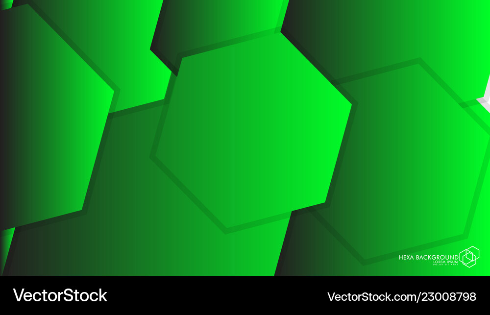 Abstract background hexagon green light and shadow