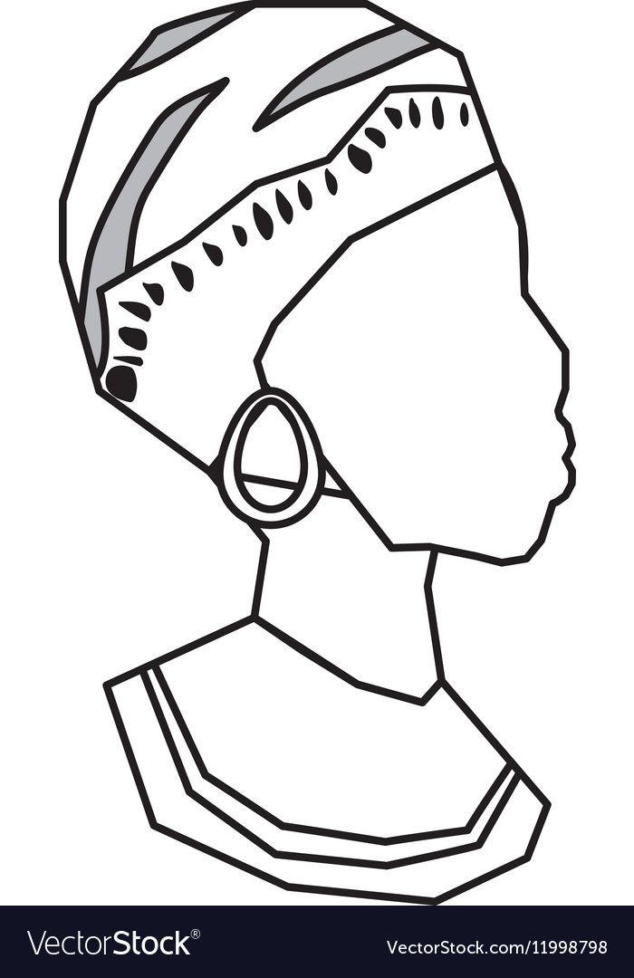 African Woman Head Silhouette