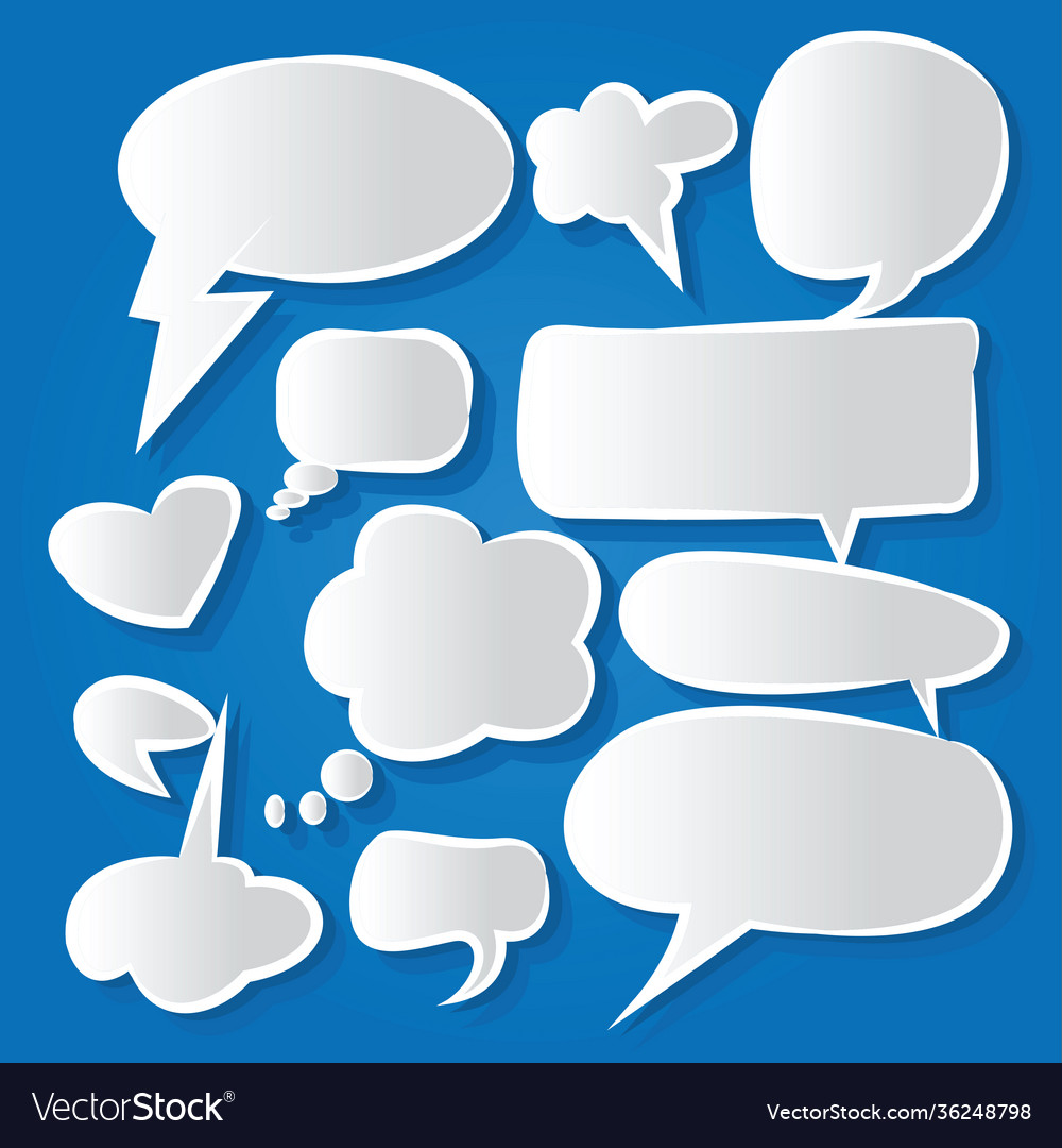 Comic speech bubbles icons collection color backgo