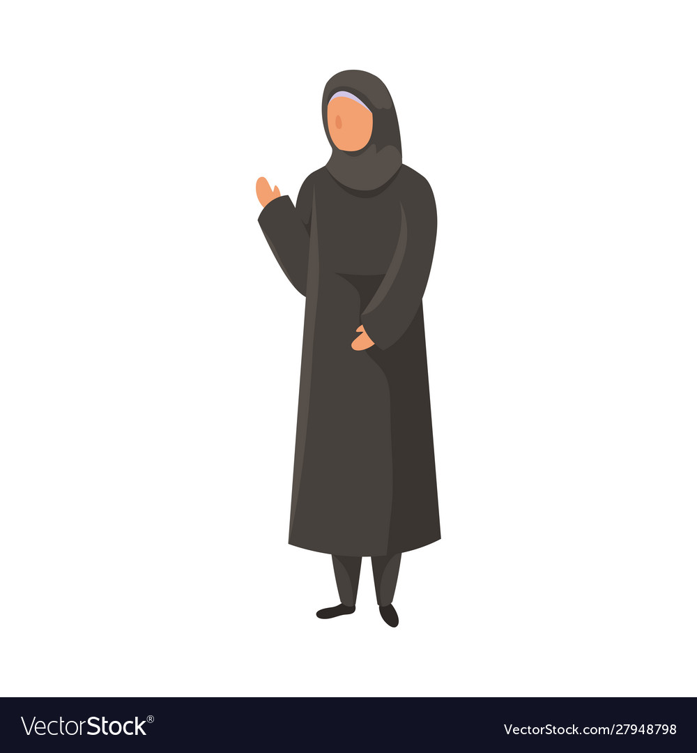 Female muslim in a traditional ethnic black hijab