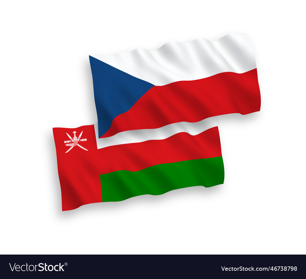 Flags of czech republic and sultanate of oman Vector Image