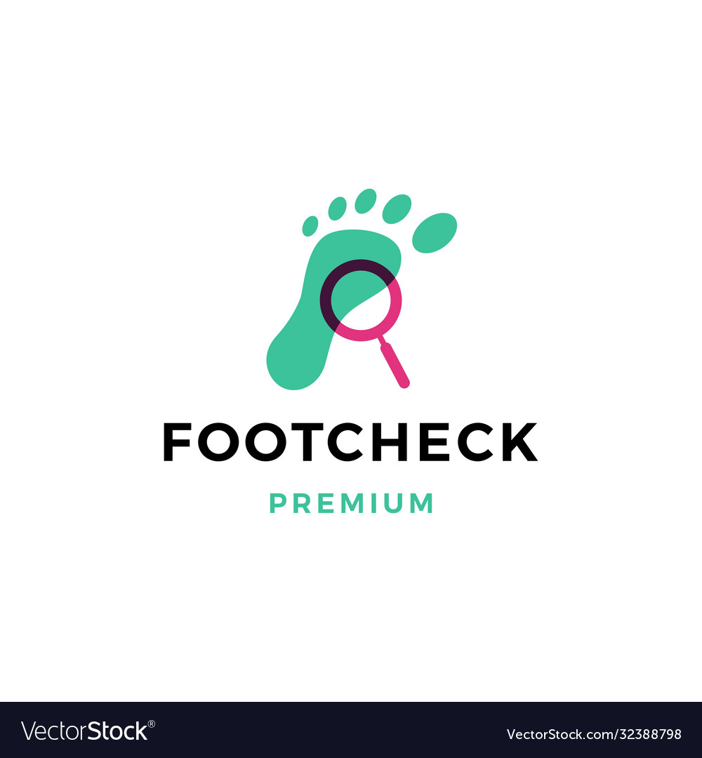 Foot check feet podiatric logo icon