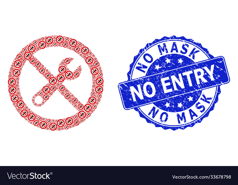Grunge no mask entry round seal and recursion Vector Image Grunge no mask entry round seal and recursion