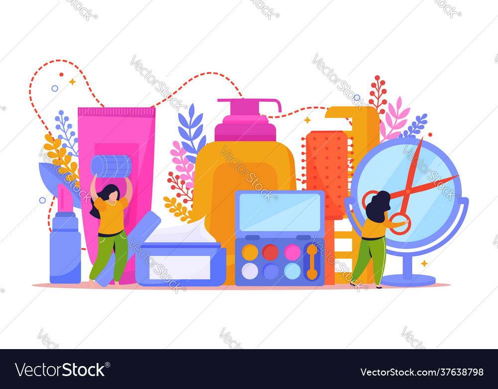 Hair care products background Royalty Free Vector Image