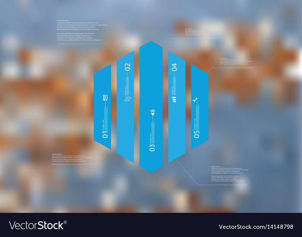 Infographic template with hexagon vertically