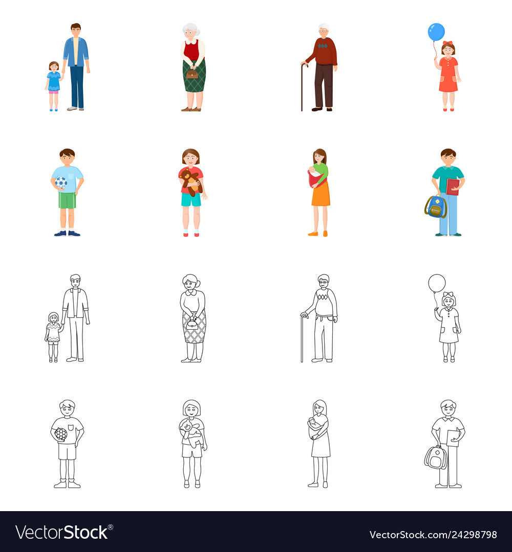 Isolated object of character and avatar logo set