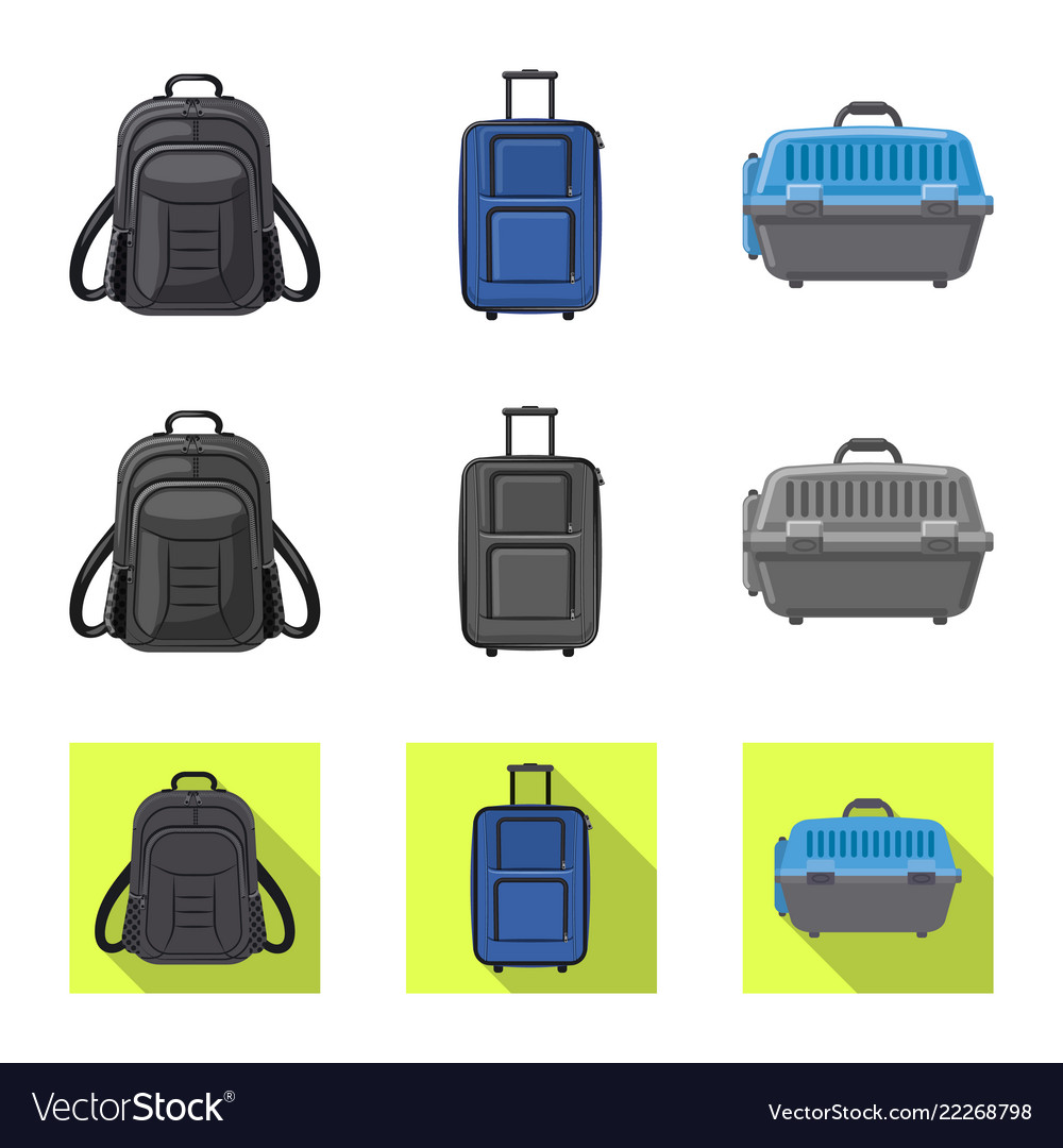Isolated object of suitcase and baggage icon set vector image Isolated object of suitcase and baggage icon set