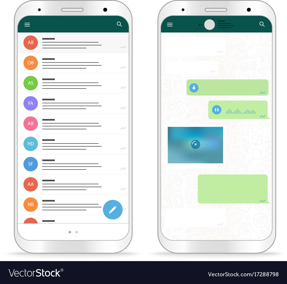 Download Modern Smartphone Messenger App Mockup Royalty Free Vector