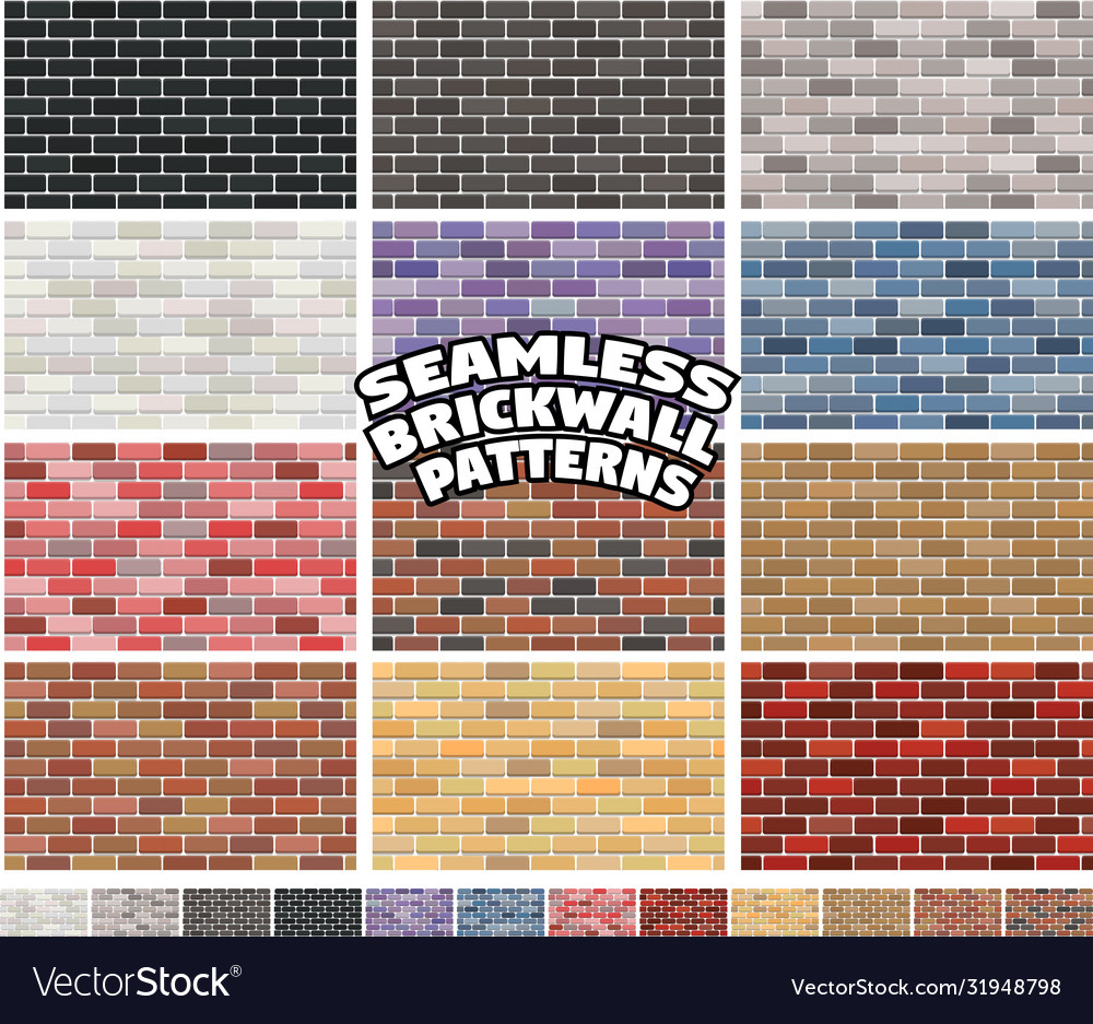 Seamless Brick Wall Patterns Royalty Free Vector Image 9475