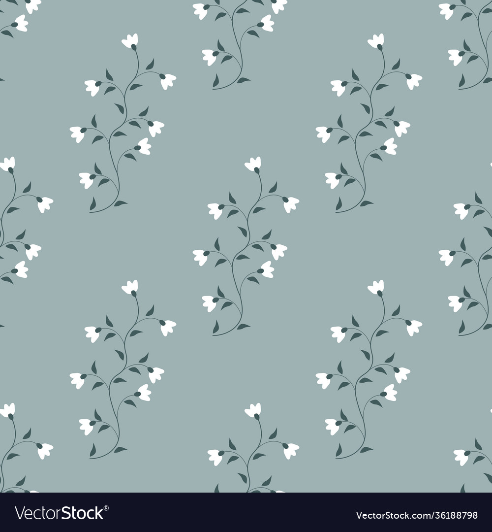 White Flowers Pattern Royalty Free Vector Image