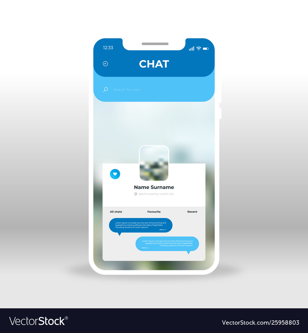 Blue Live Chat Ui Ux Gui Screen For Mobile Apps Vector Image