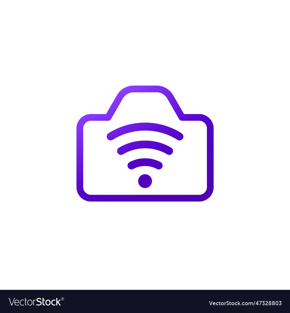 Camera with wi-fi connection icon