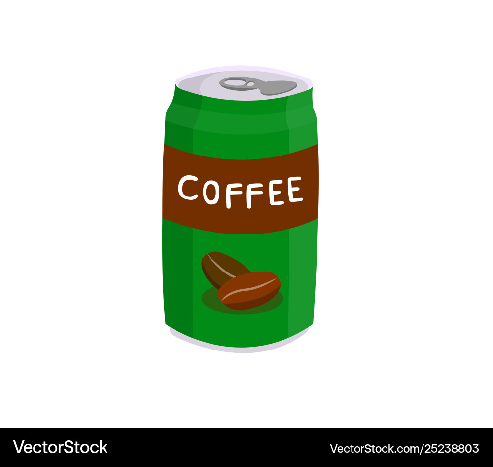 Canned coffee isolated on white background Vector Image