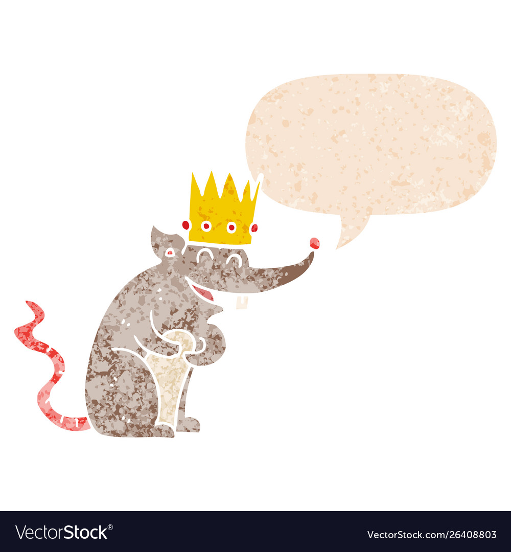 Scary, black rat king character, with symbolic golden crown Stock Vector