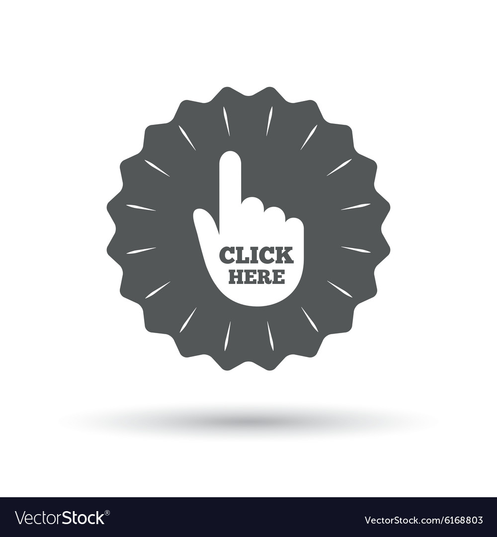 Click here hand sign icon press button