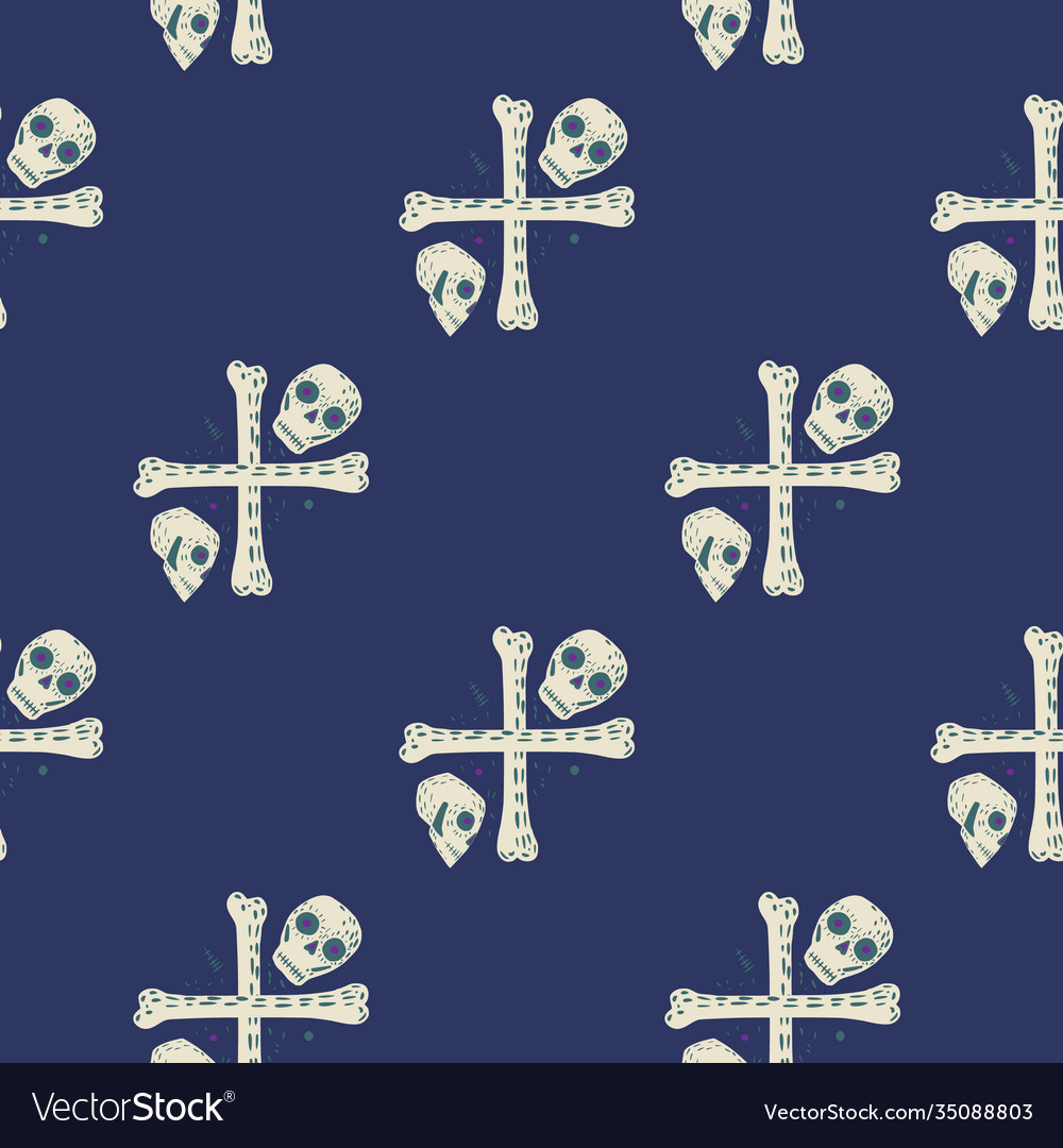 Contrast seamless pattern with simple pirate vector image Contrast seamless pattern with simple pirate