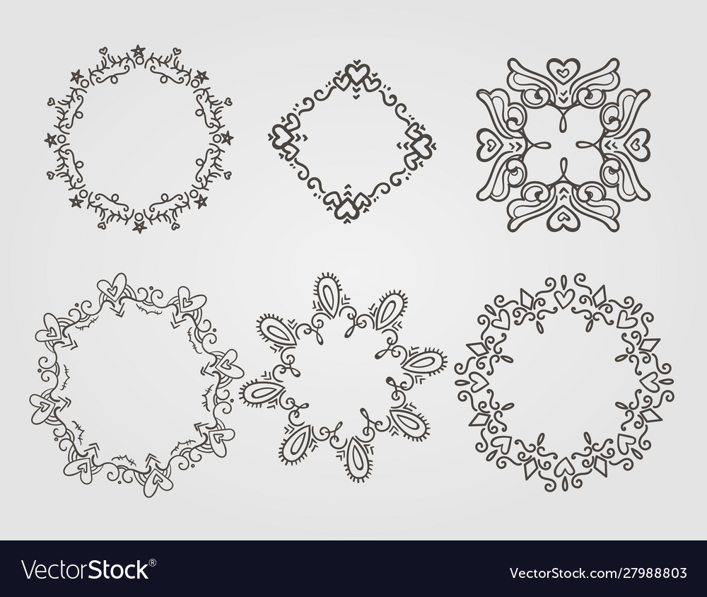 Decorative floral ornament design set Vector Image Decorative floral ornament design set