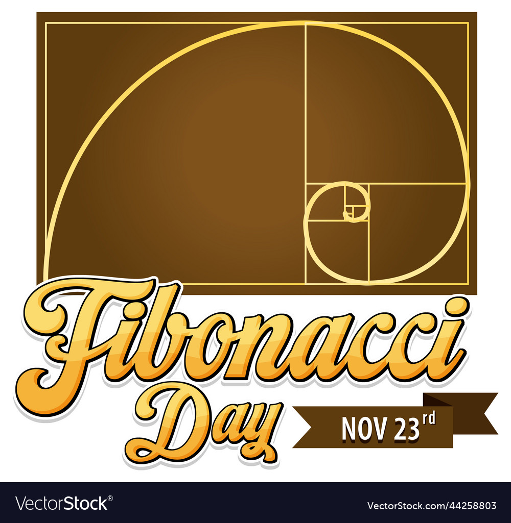 Fibonacci day poster design vector image Fibonacci day poster design