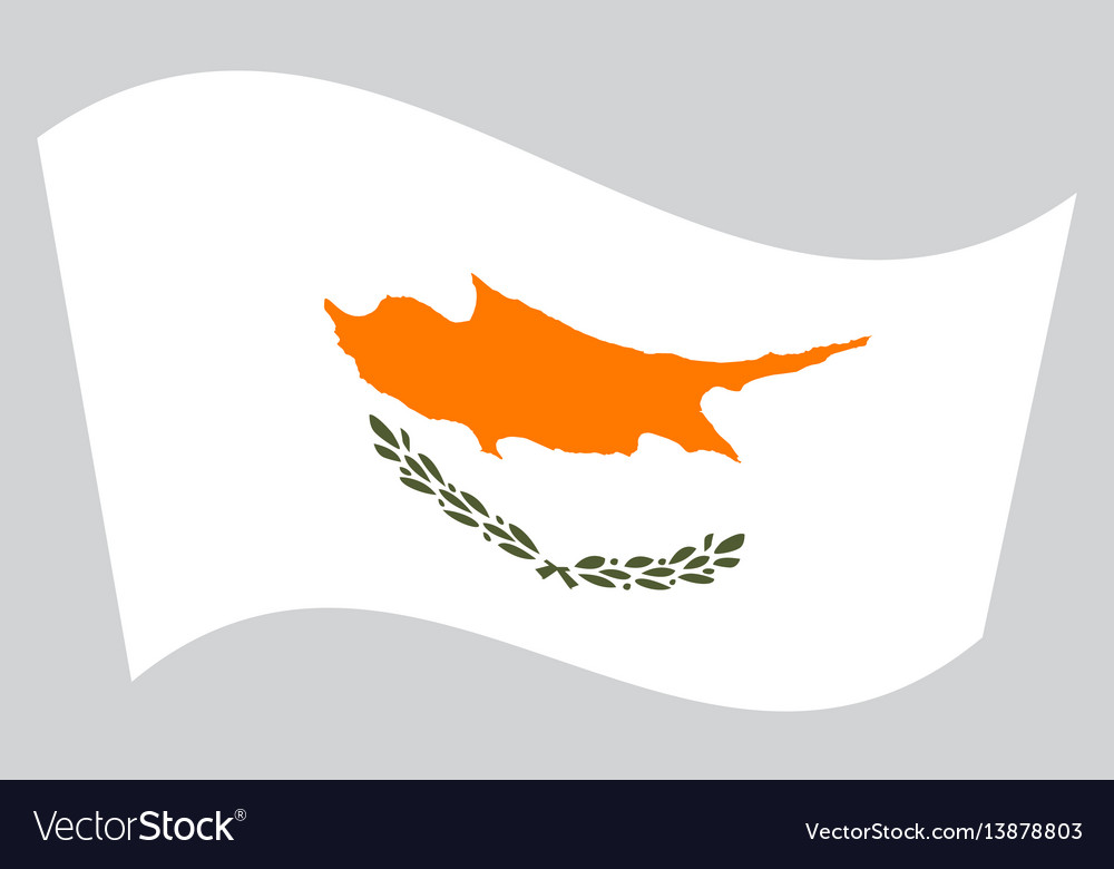 Flag of cyprus waving on gray background