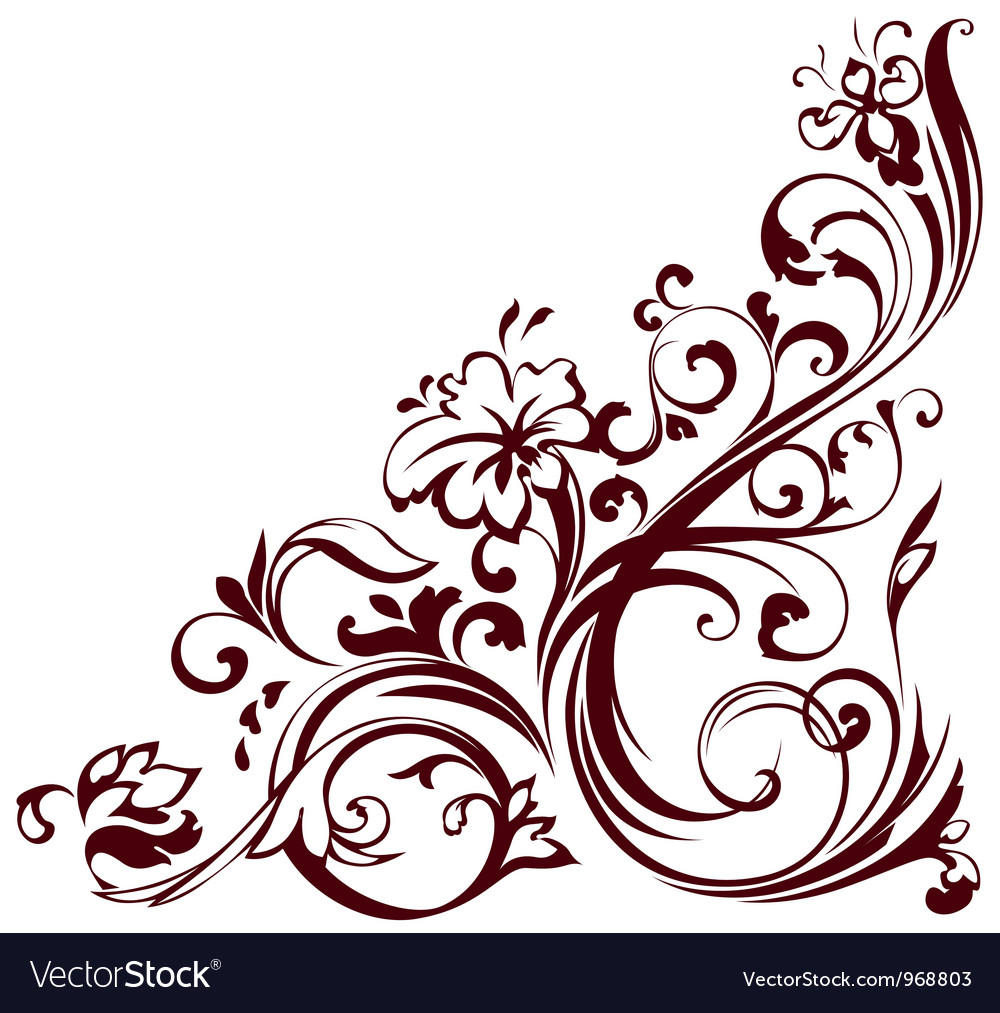 Floral Corner Royalty Free Vector Image Vectorstock