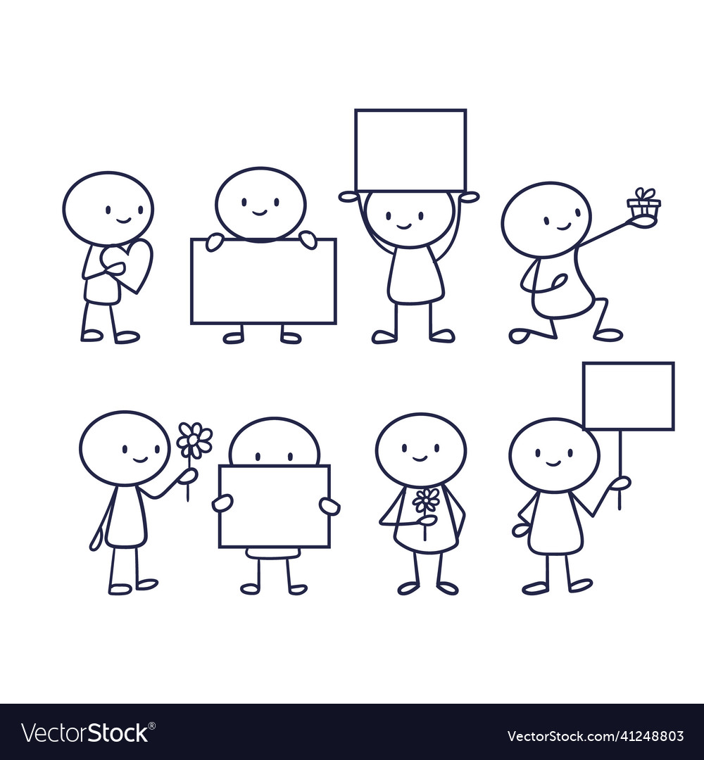 Hand drawn stickman collection Royalty Free Vector Image