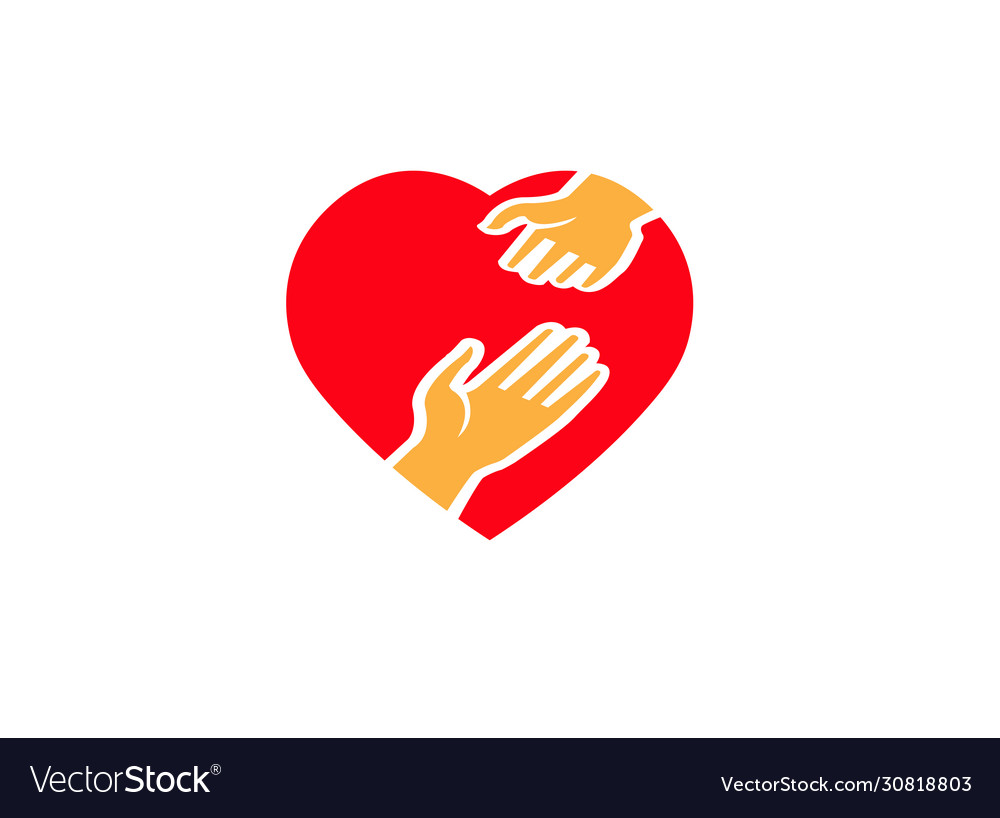 Hands in a heart design help hand mother and Vector Image