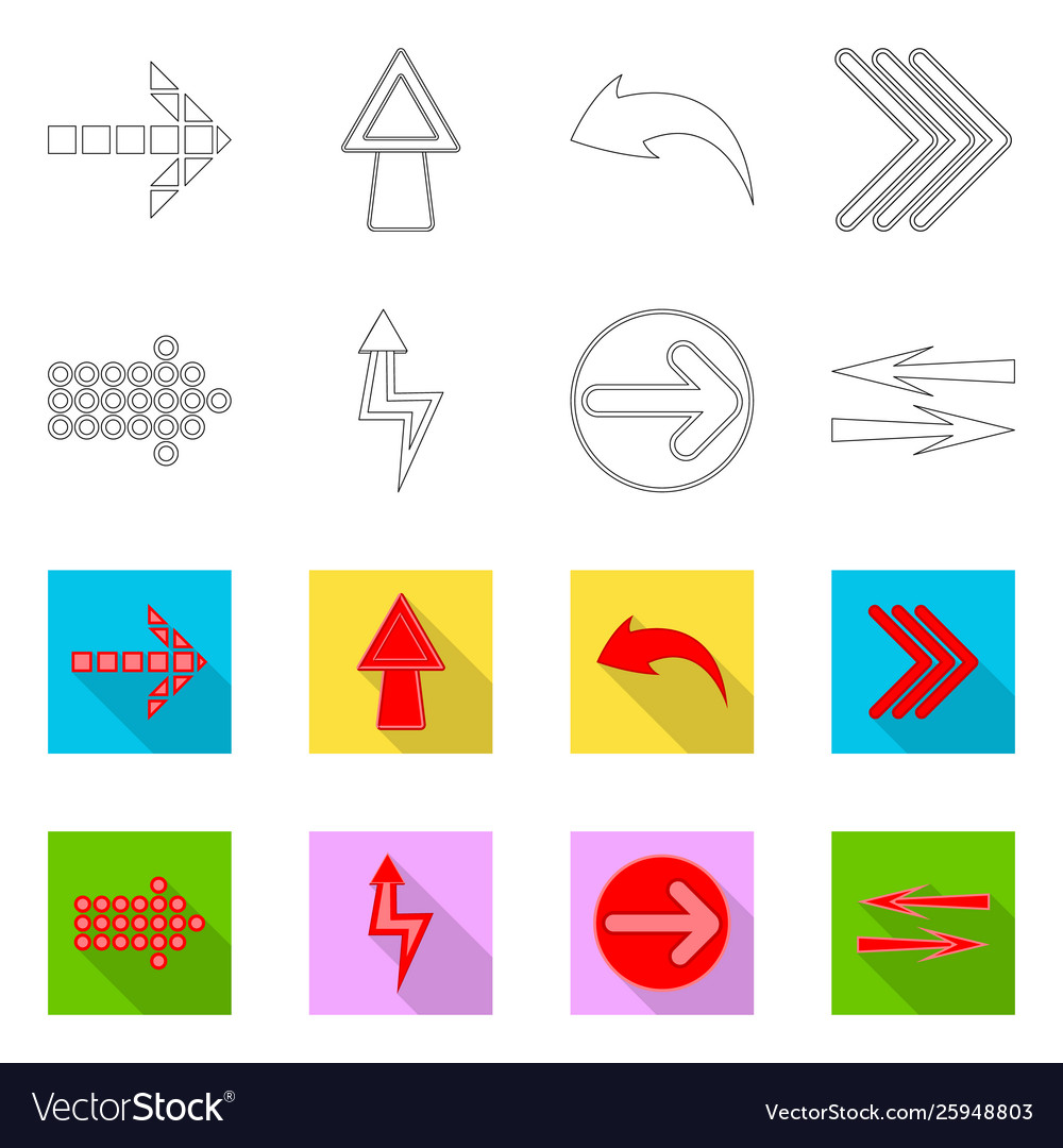 Isolated object element and arrow sign vector image Isolated object element and arrow sign