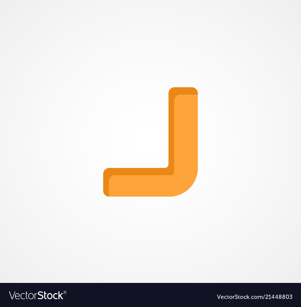 Letter j bold geometric font element modern vector image Letter j bold geometric font element modern
