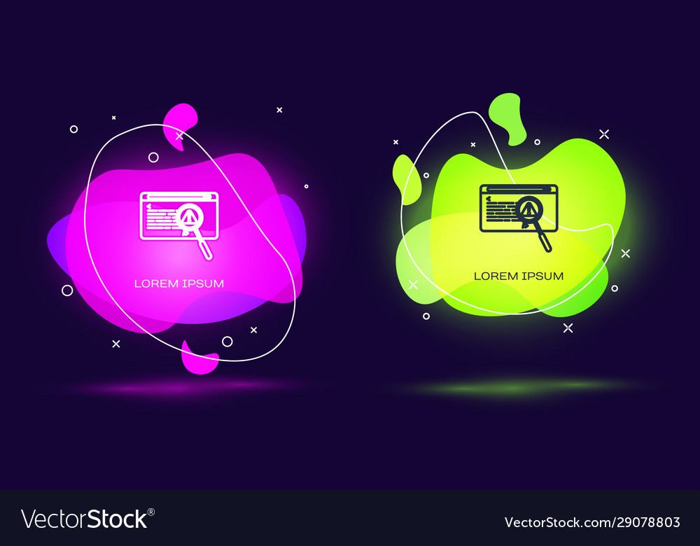 Line system bug concept icon isolated on black vector image Line system bug concept icon isolated on black