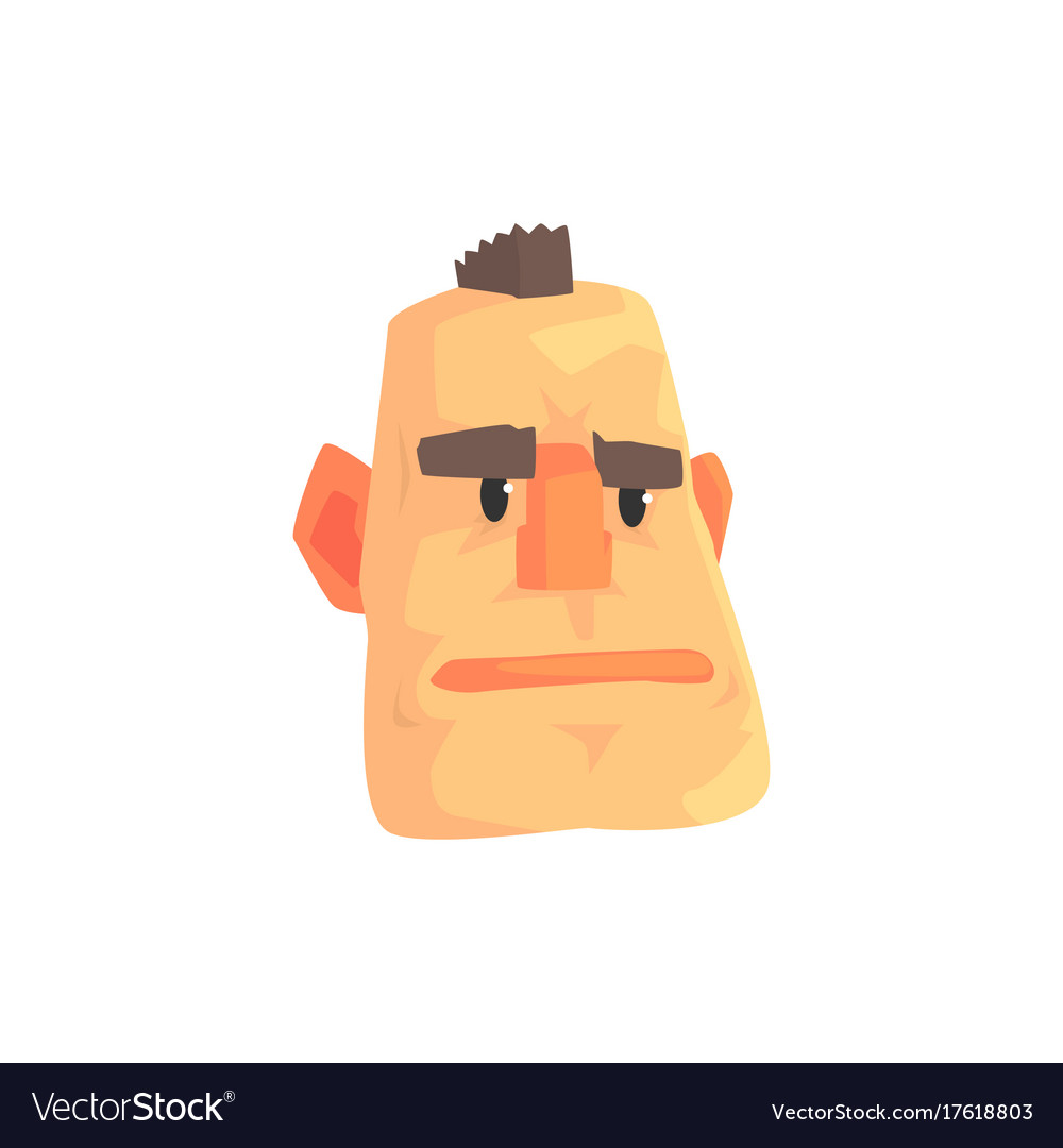 Man face with mohawk cartoon character
