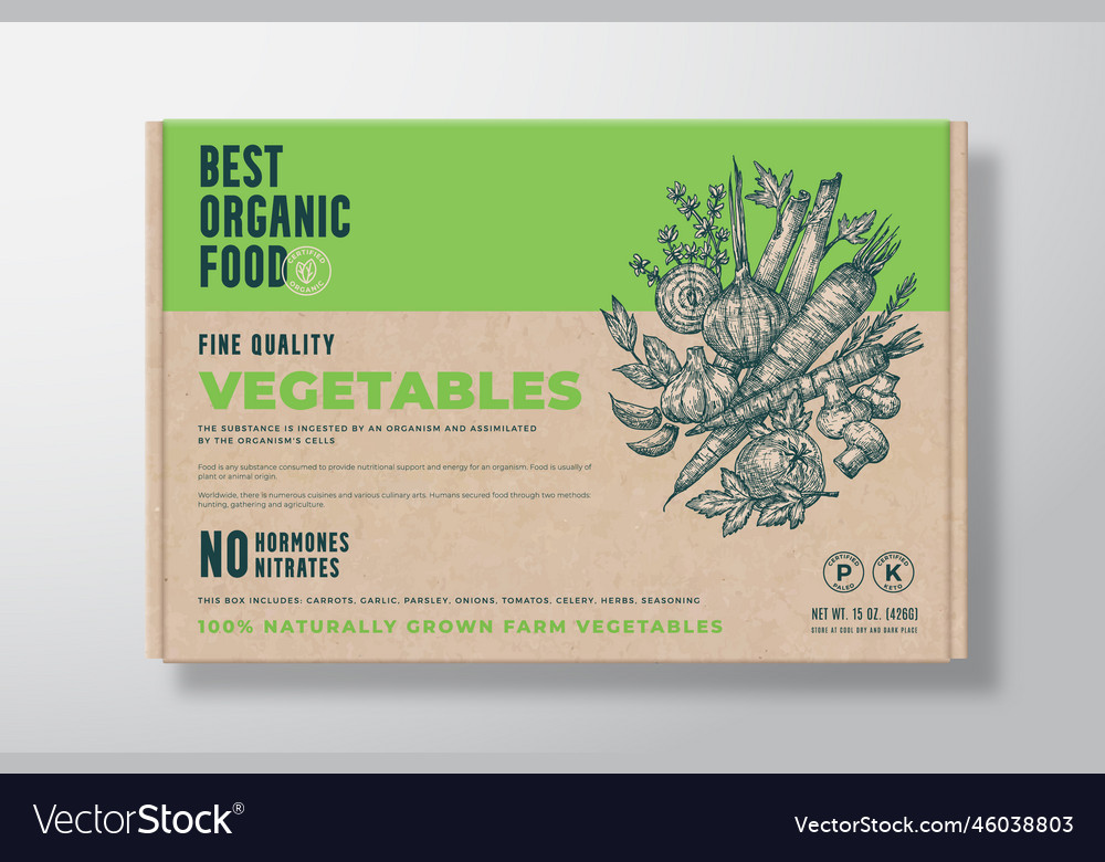 Organic Vegetables Packaging Label Design Vector Image Organic Vegetables Packaging Label Design Vector 46038803