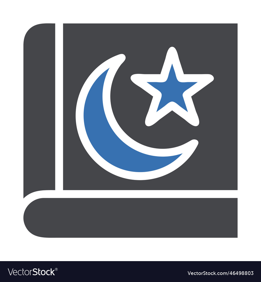 Quran icon solid grey blue style ramadan element vector image Quran icon solid grey blue style ramadan element