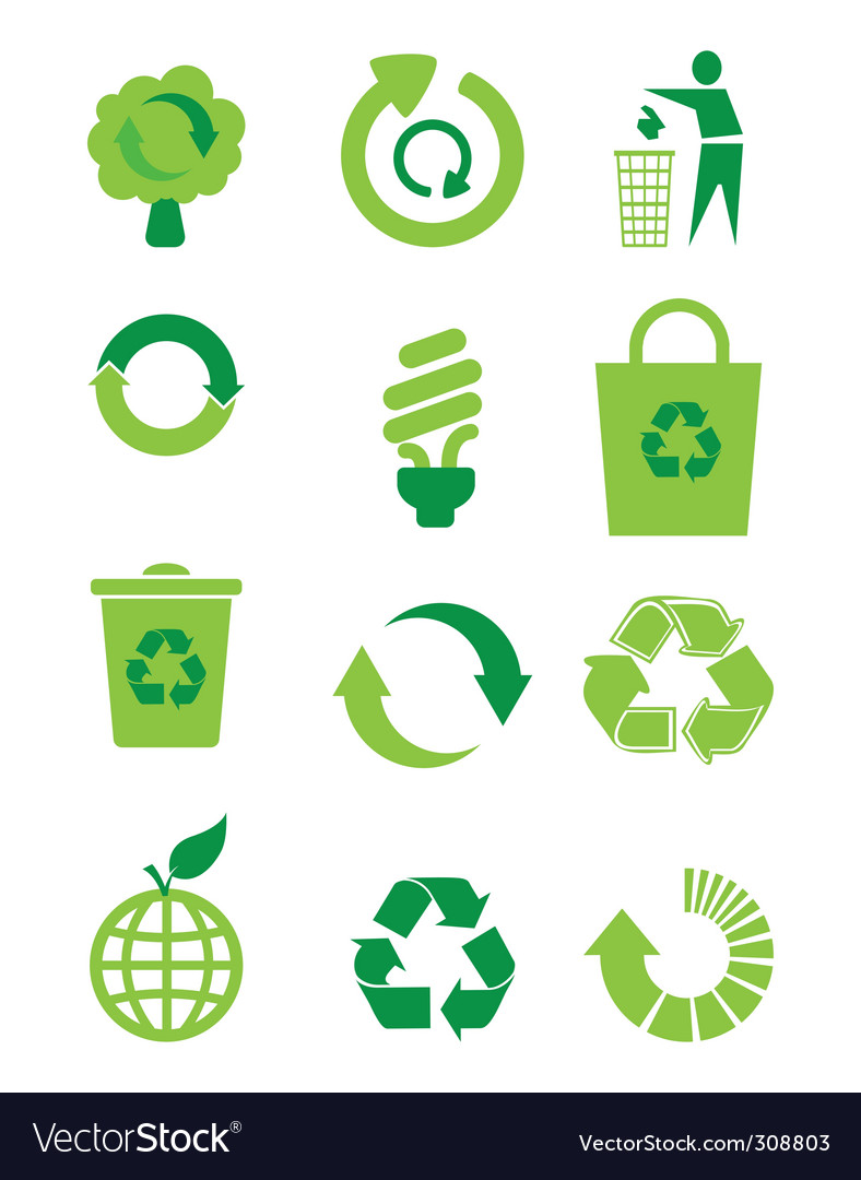 Recycle Icon Set Royalty Free Vector Image Vectorstock