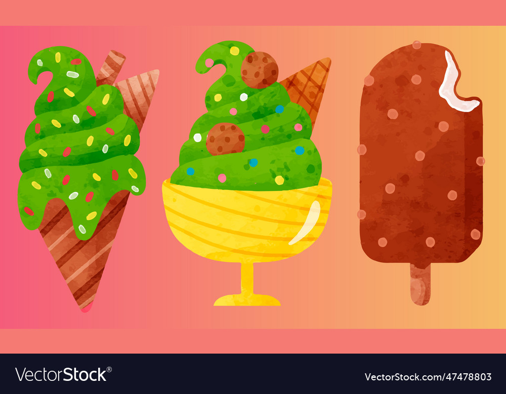 Set of icecream in different flavors