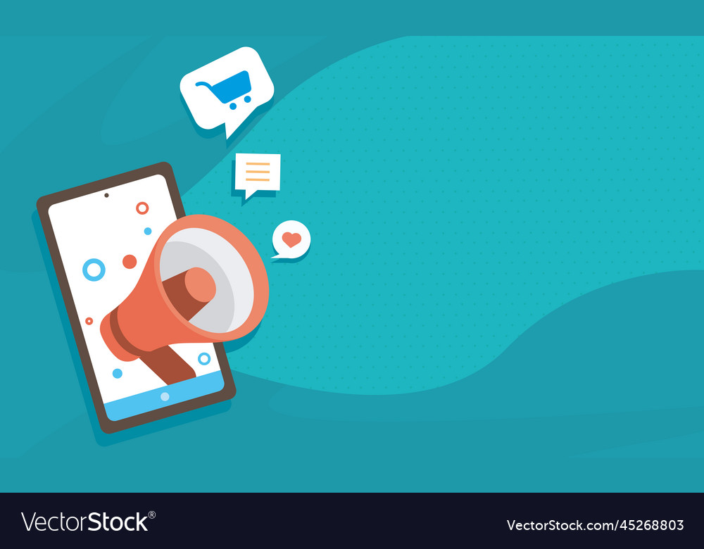 Smartphone and megaphone Royalty Free Vector Image