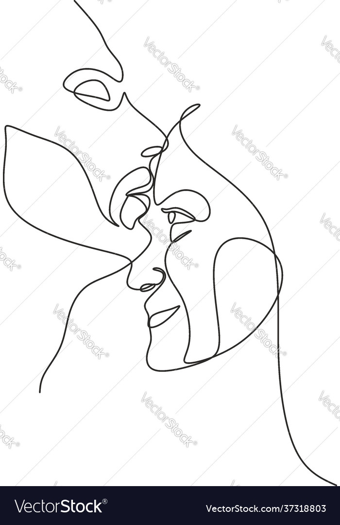Surreal faces continuous line drawing set Vector Image Surreal faces continuous line drawing set