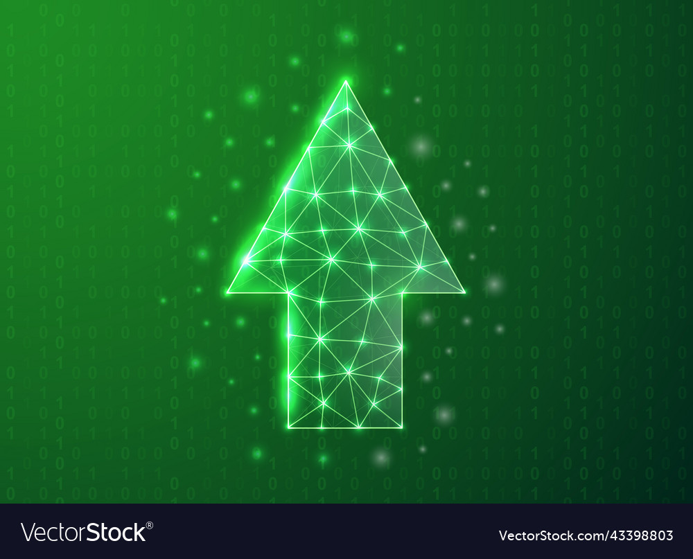 Pfeil polygonale Symbol mit binären Code Vector Image Pfeil polygonale Symbol mit binären Code