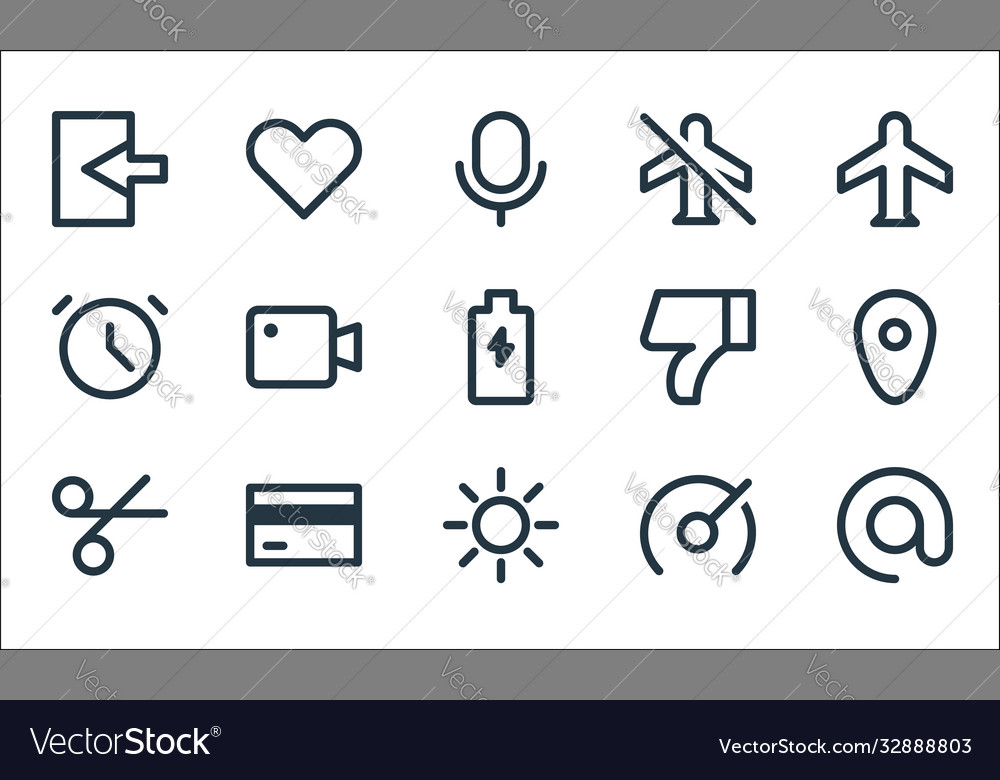 User interface line icons linear set quality vector image User interface line icons linear set quality