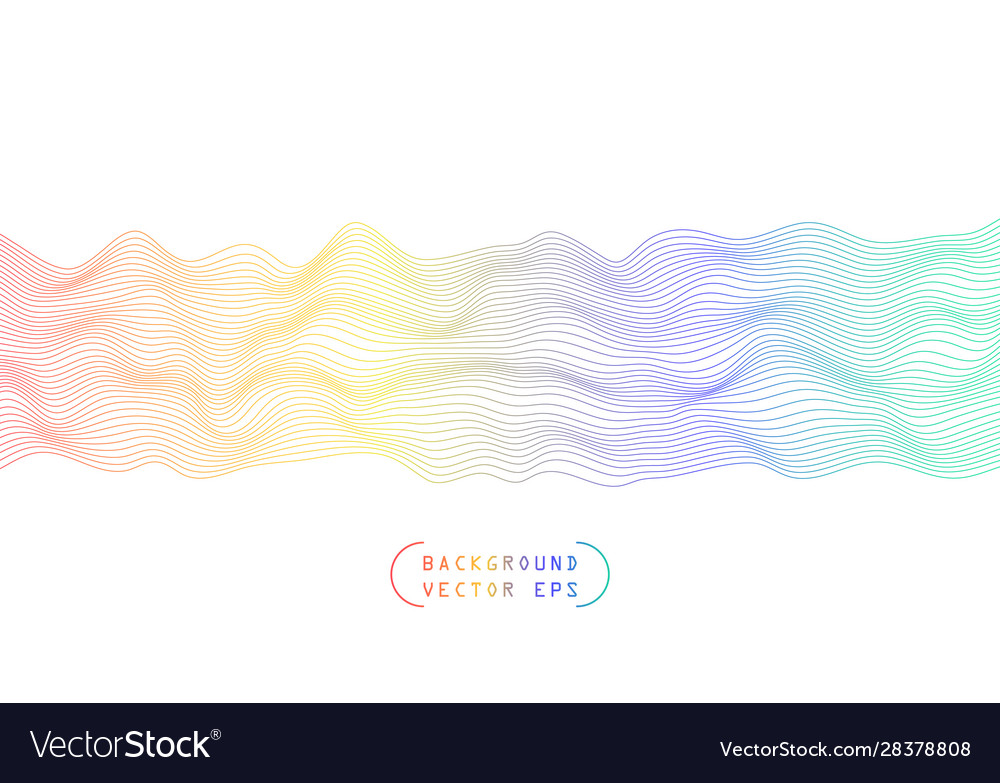 Abstract wavy horizontal volume convex lines
