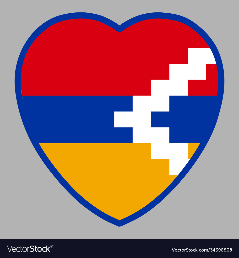 Artsakh nagorno karabakh republic flag im herz vector image Artsakh nagorno karabakh republic flag im herz