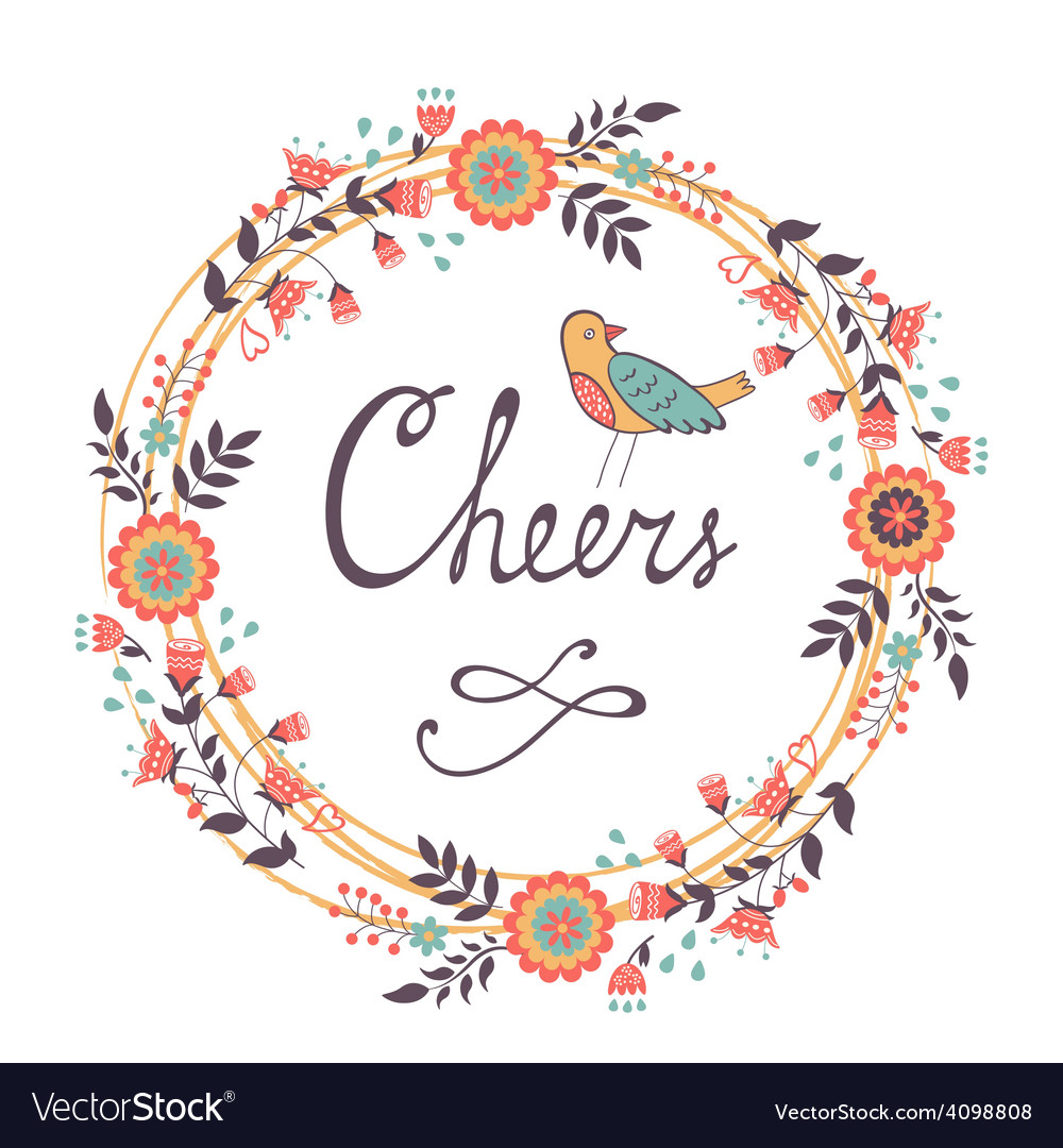 Cheers concept card Royalty Free Vector Image - VectorStock