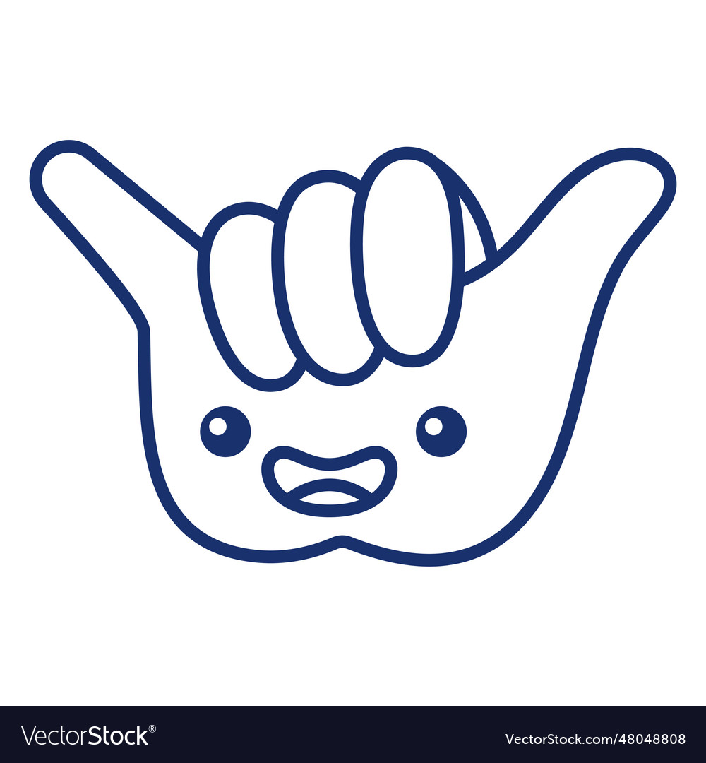 Cool hand symbol stroke Royalty Free Vector Image