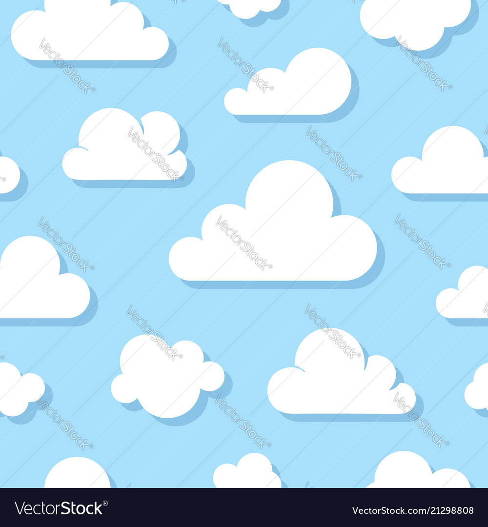 Cute baby seamless pattern with blue sky