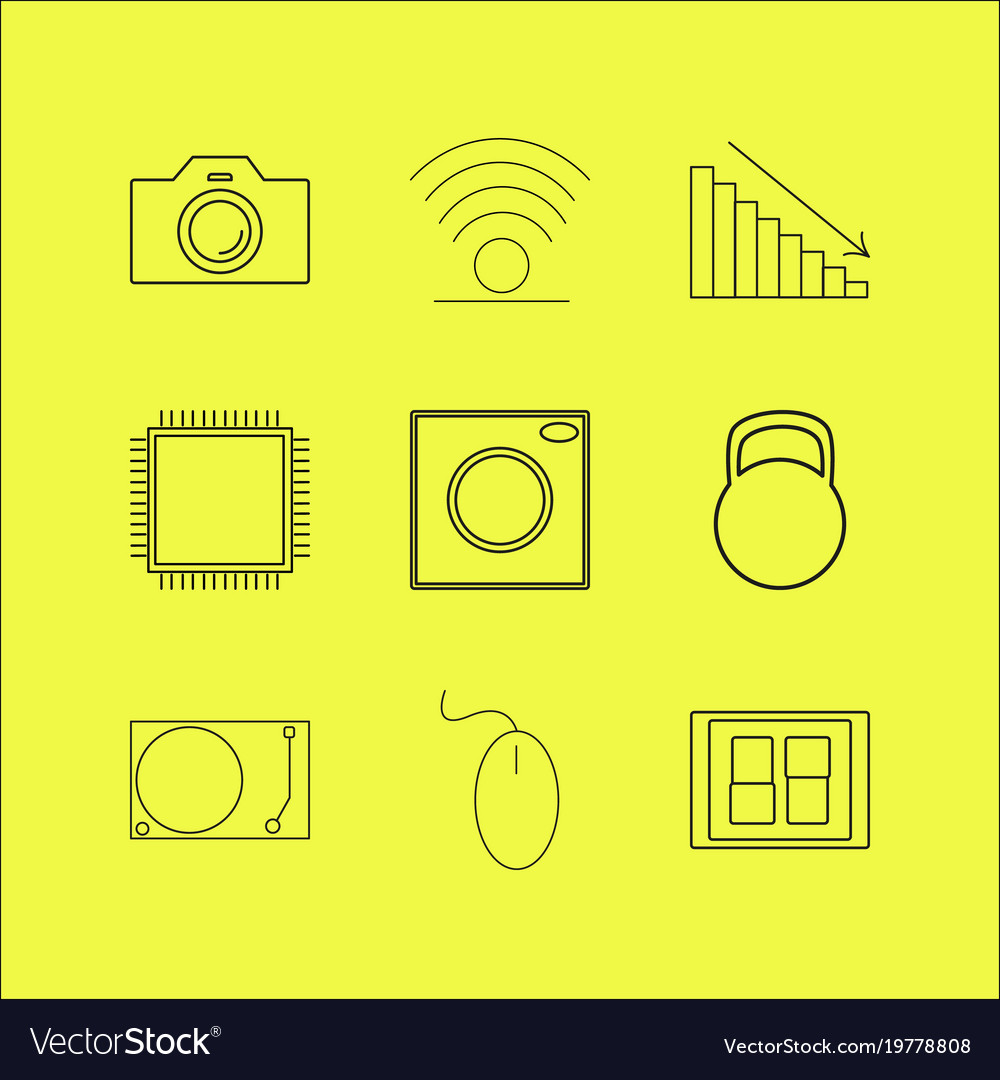Devices linear icon set simple outline icons