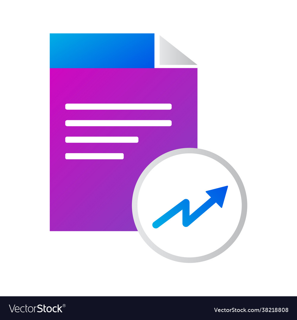 File icon with progress chart gradient Vector Image File icon with progress chart gradient